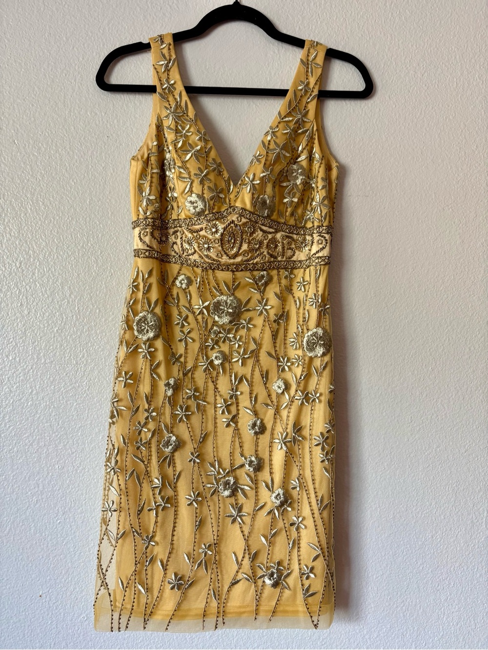 vintage Sue Wong "Nocturne" hand-beaded silk midi dress Sz 4 - Picture 12 of 16